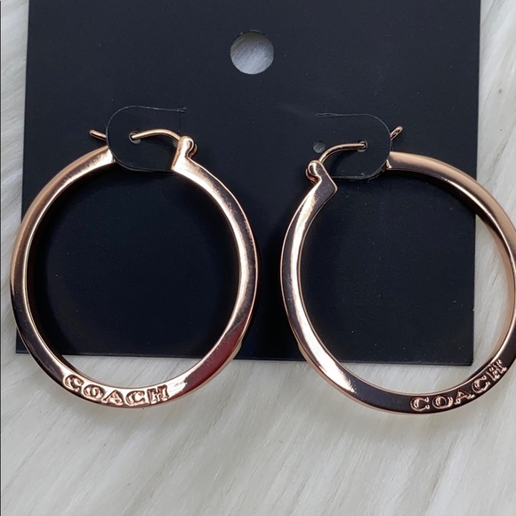 Coach Hoop Earrings RoseGold F73022 - Picture 6 of 10